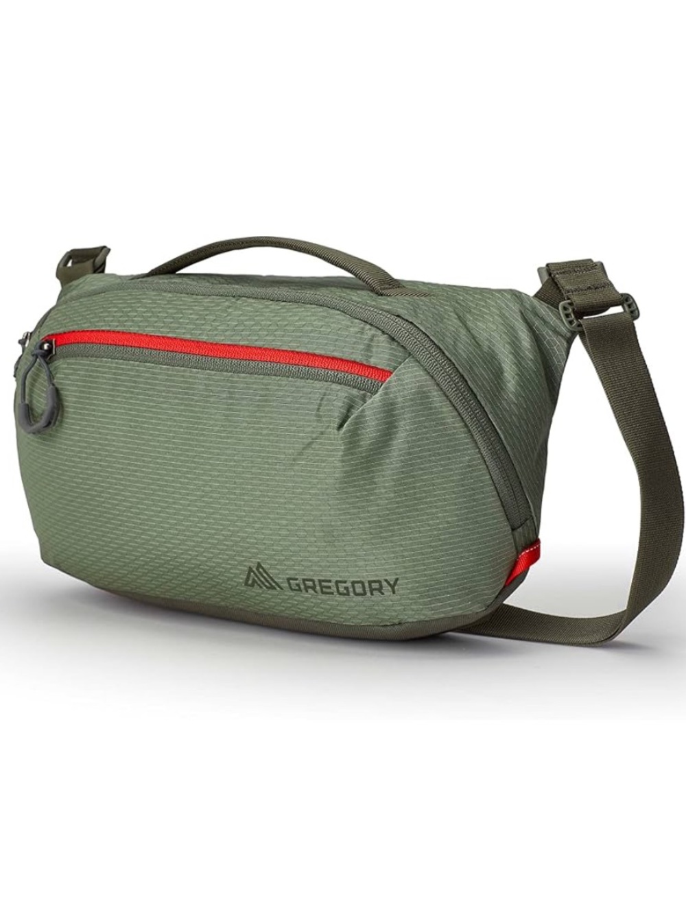Gregory Olive Green shoulder Bag with Red Zipper - Picture 5 of 5